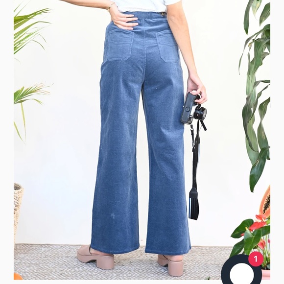 St. Geraldine Slate Blue Spencer Corduroy Pants S - Picture 2 of 6